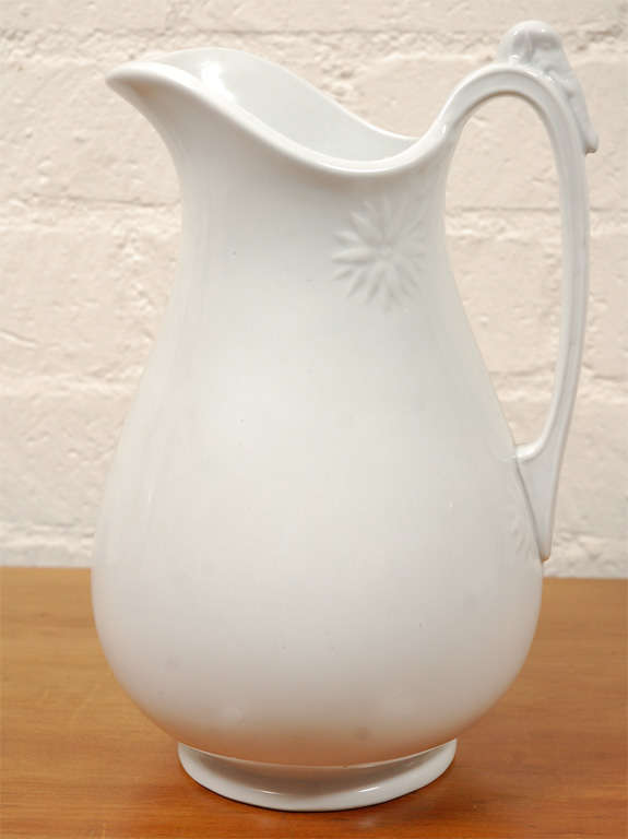 20th Century Antique  White Ironstone Pitcher