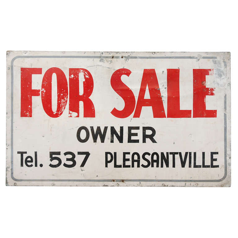 Vintage Pleasantville For Sale Sign For Sale at 1stDibs
