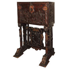 17th C. Spanish Vargueno On Stand