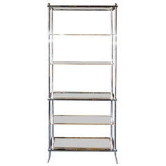 Chrome and Brass Bookcase