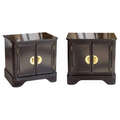 Pair of black Scalloped End Tables