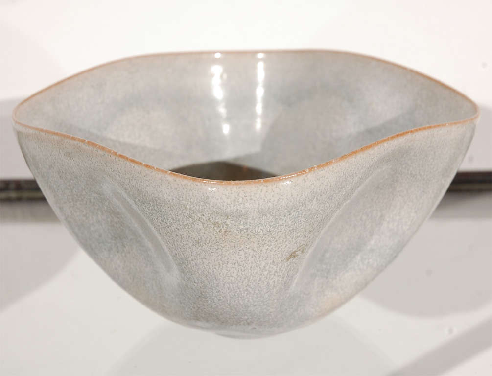 Ceramic Early Natzler Pinched Bowl