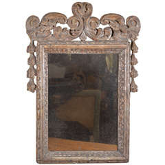Italian  Baroque Period Carved Mirror
