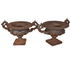 Pair of French cast iron Garden Urns, c. 1880