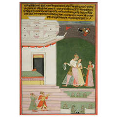 Antique Rajasthani painting from Raja Malkaus Series