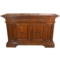18th Century Italian Walnut Credenza from Emilia with Original Pulls and Lock