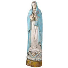 19th c. Portuguese wood carved Virgin Mary