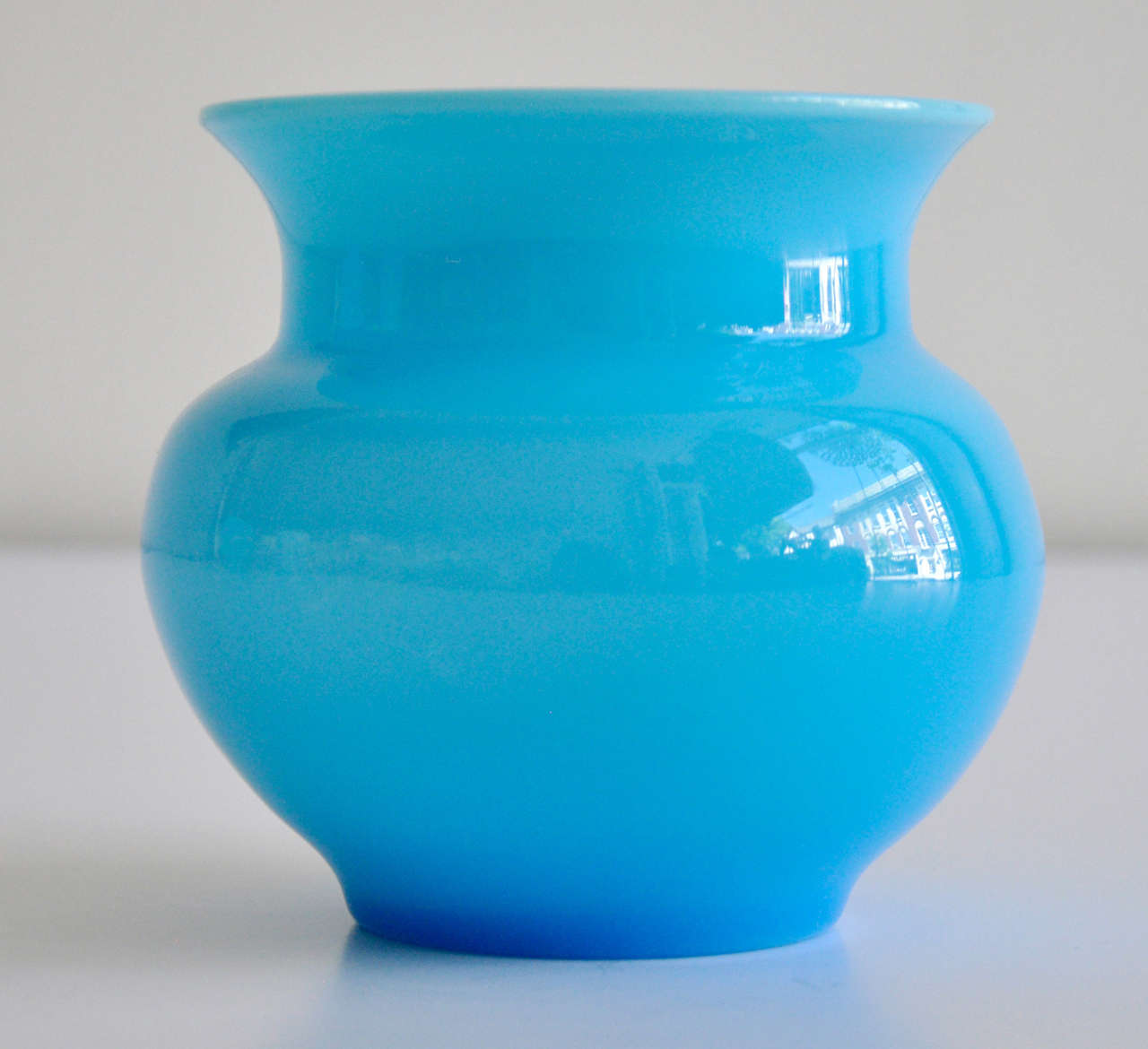 Mid-20th Century Opaque Blue Glass Vases by Erik Hoglund For Sale