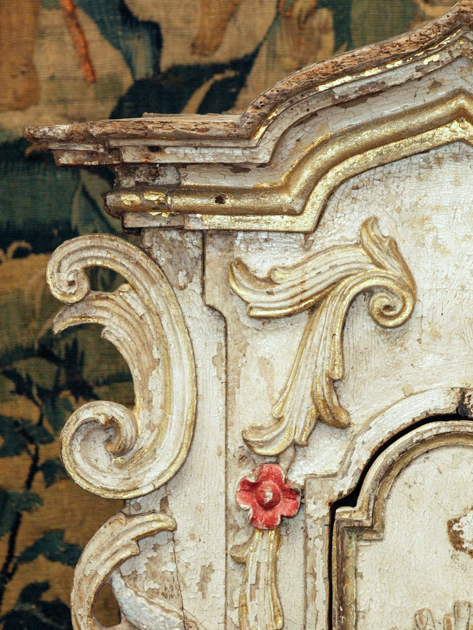 Carved Italian  Polychrome Tabernacle For Sale