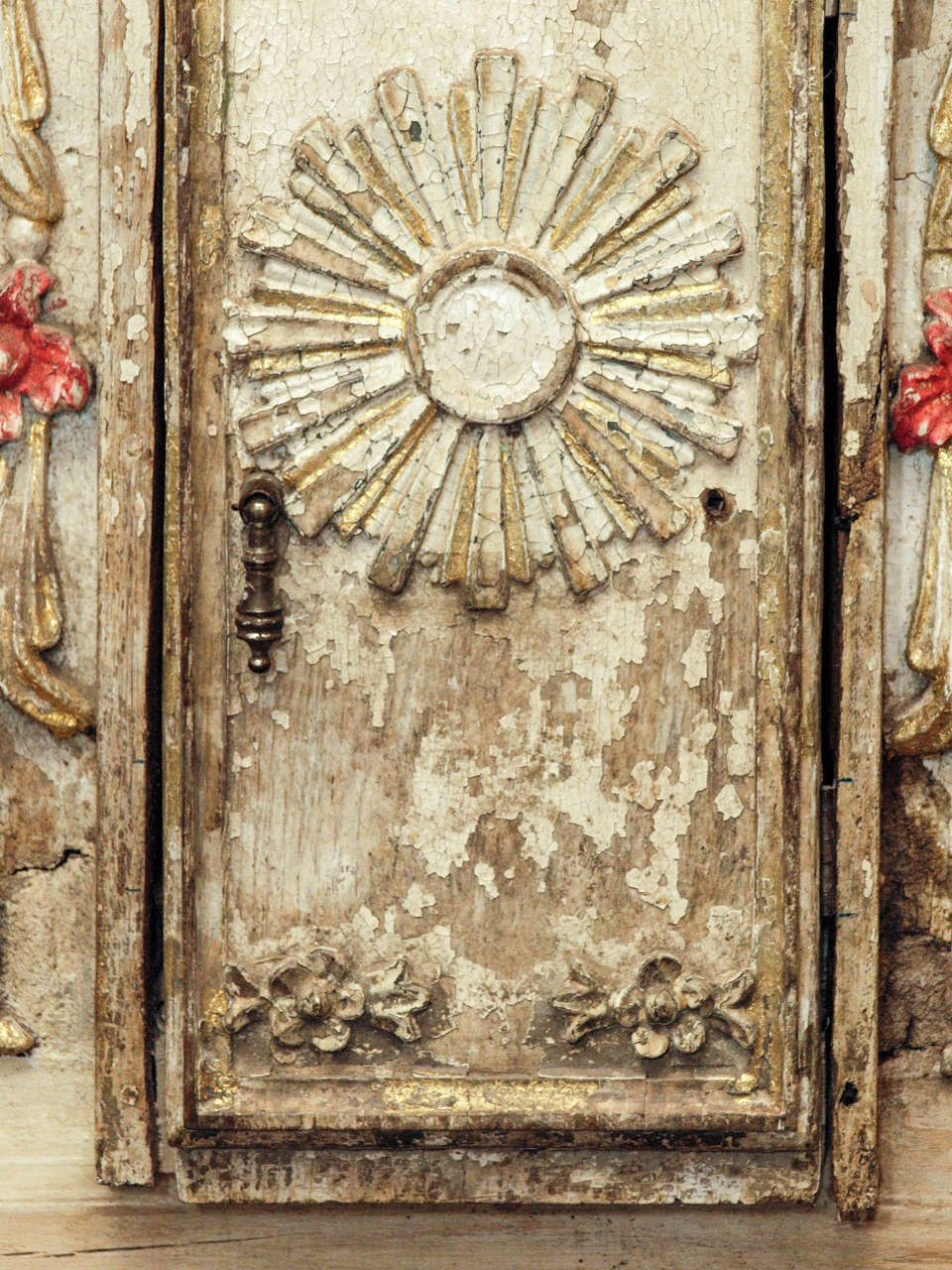 Wood Italian  Polychrome Tabernacle For Sale