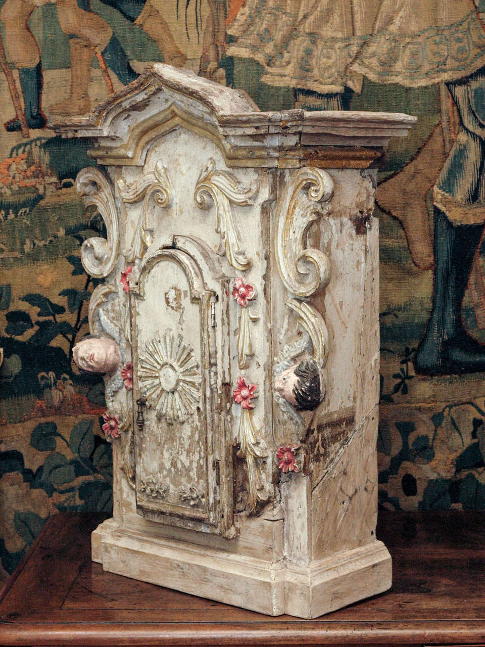 Italian  Polychrome Tabernacle For Sale 1