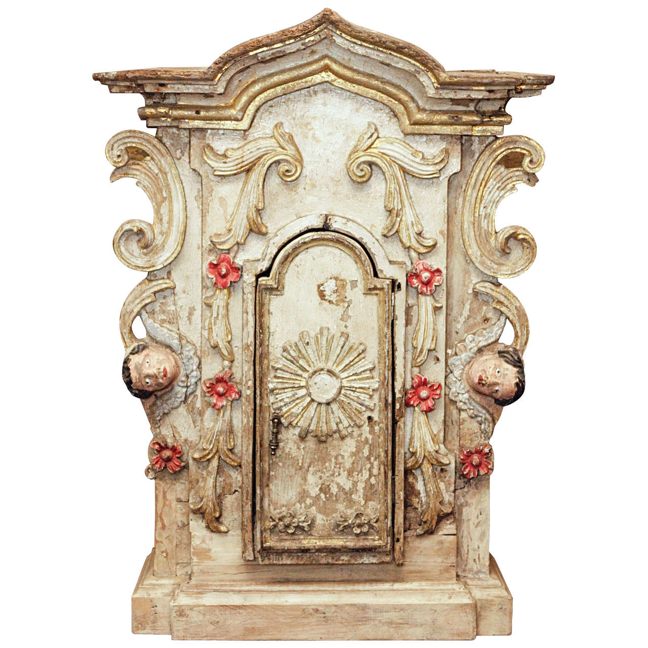 Italian  Polychrome Tabernacle For Sale