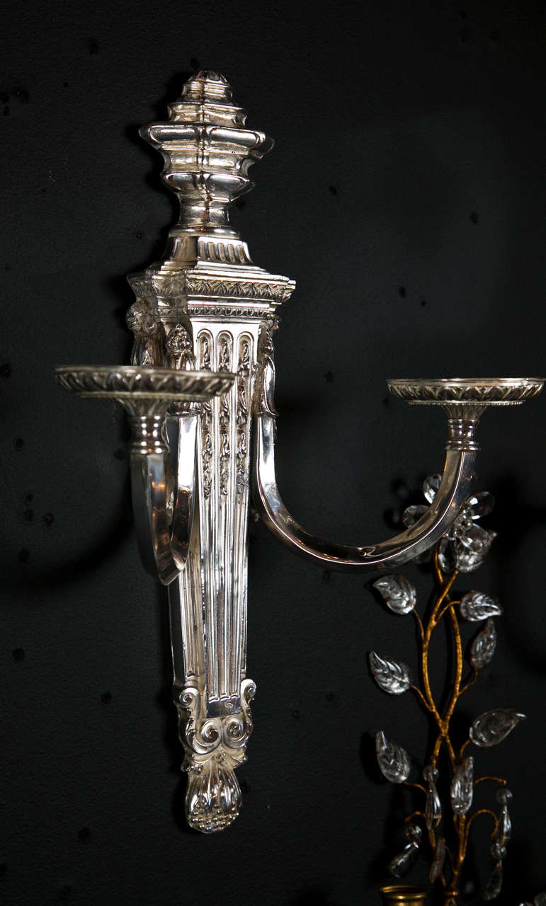 Neoclassical Caldwell Silverplated Sconces For Sale