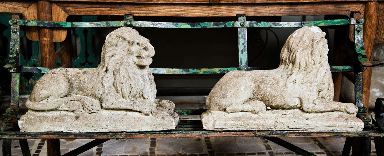 Pair of English Stone Lions