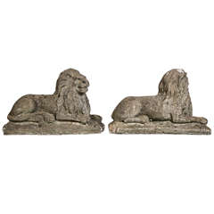 Pair of English Stone Lions