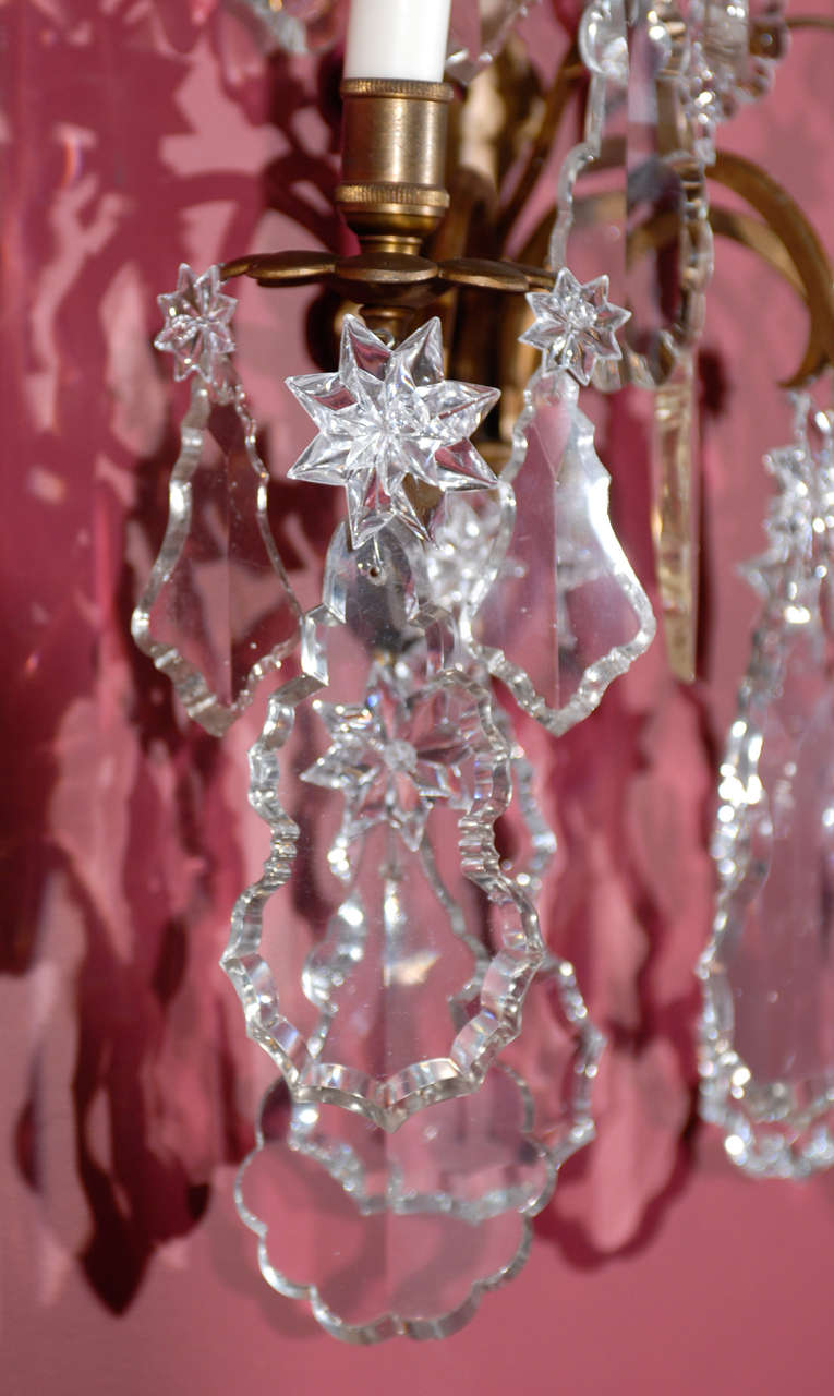 Crystal Antique Superb Pair Of Sconces For Sale