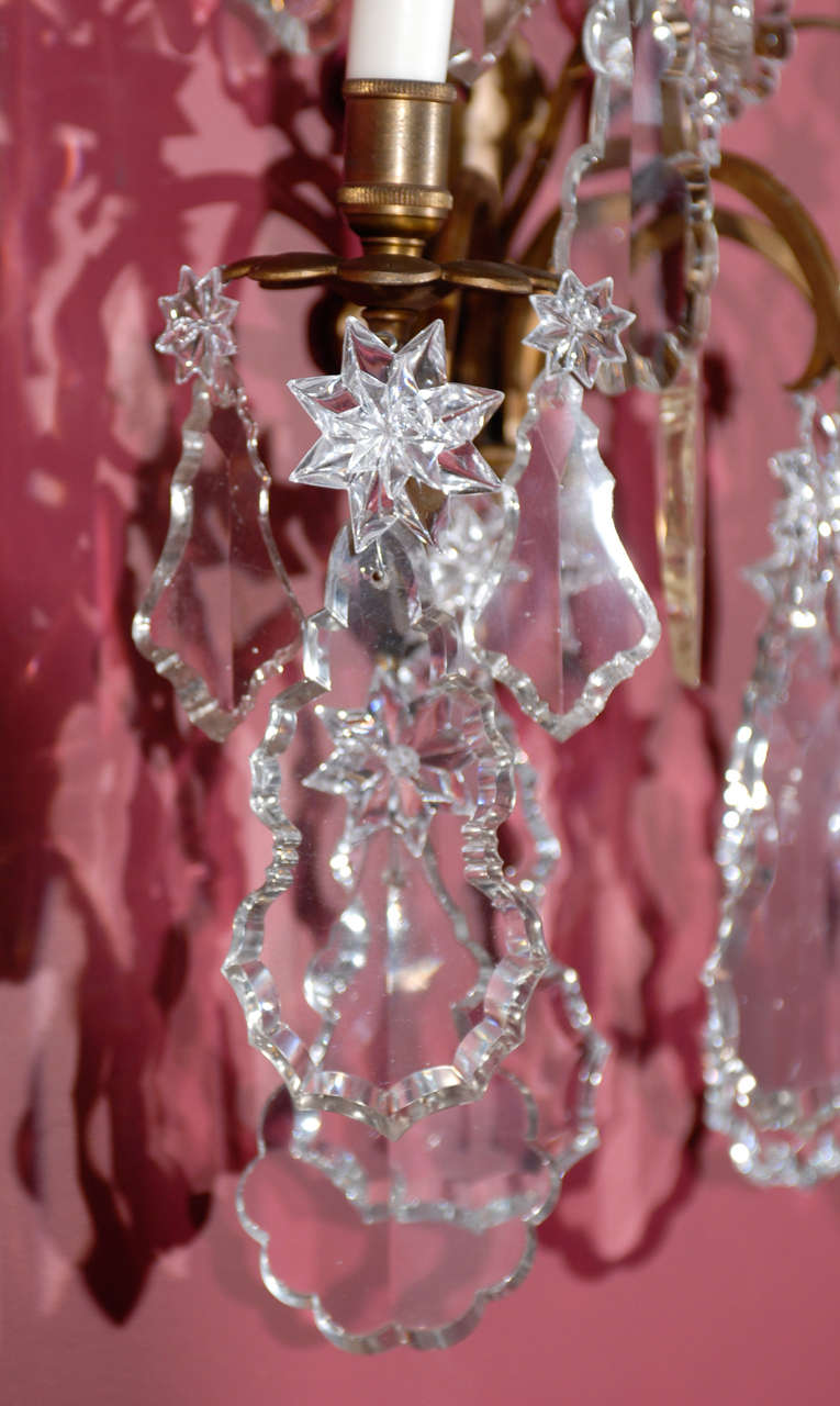 Crystal Antique Superb Pair Of Sconces For Sale