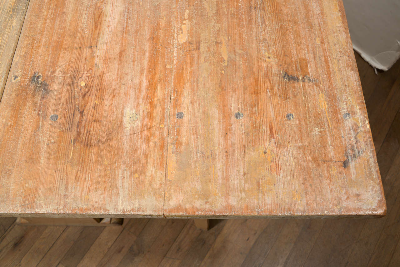 Wood 19th c. Painted Drop Leaf Table