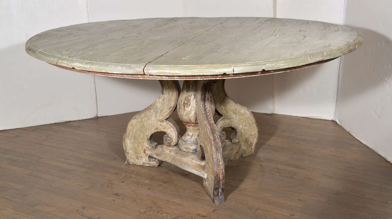 17th c. Style Painted Pedestal Dining Table