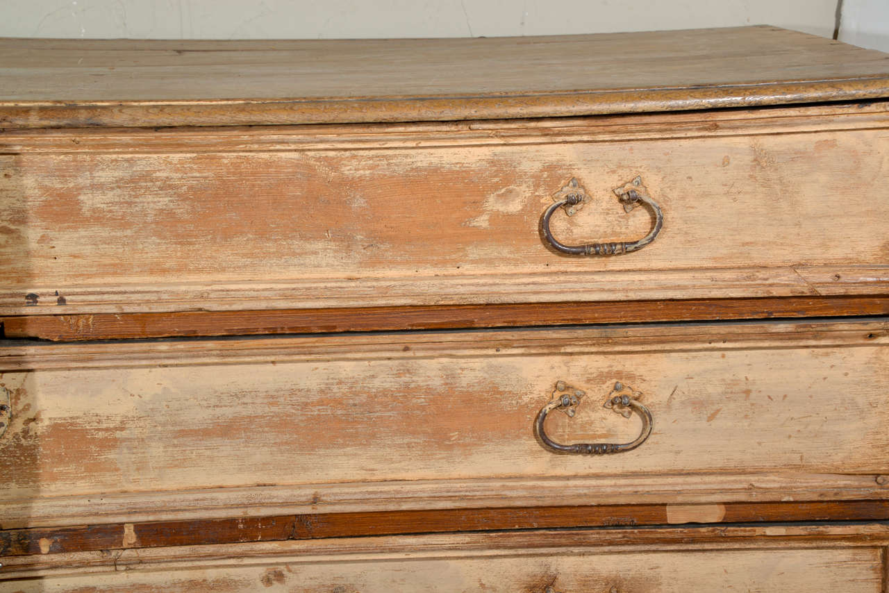 Wood 18th c. Painted Italian Linen Chest