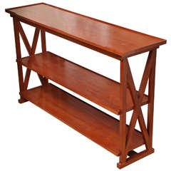 Custom Mahogany Three Tier Wood Console