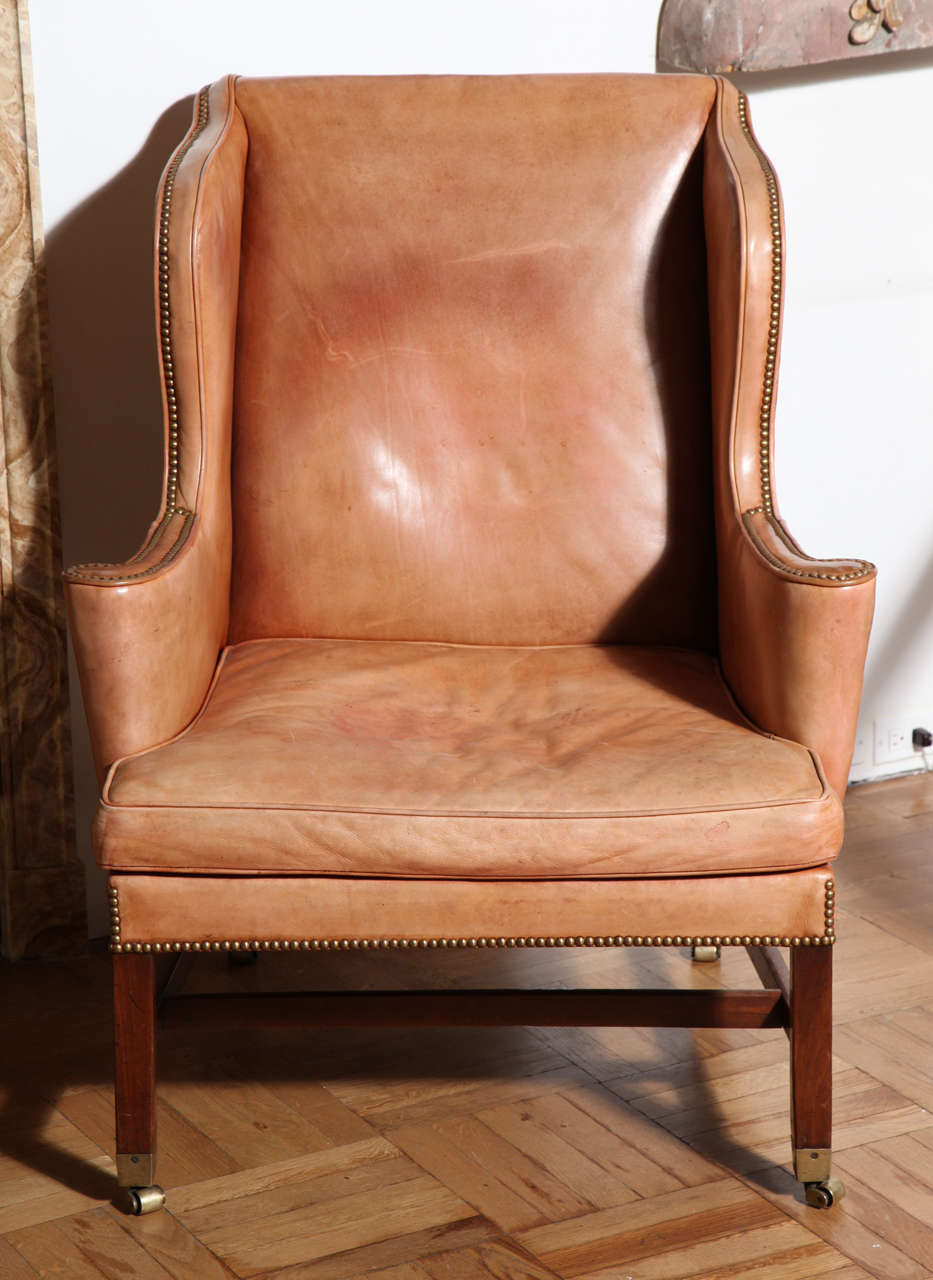 A George III Mahogany Library Armchair