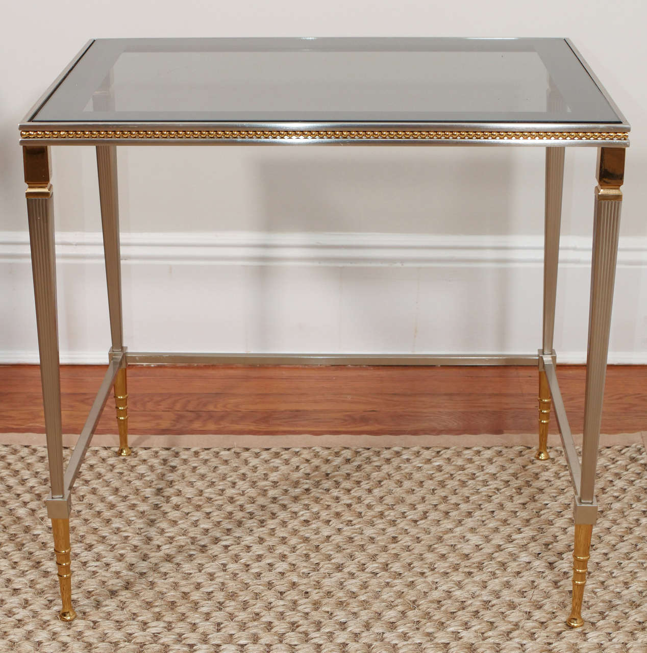 Late 20th Century Set of Nickel and Brass Nesting Tables