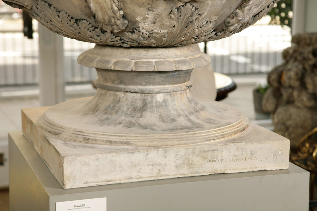 British Monumental Coade Stone Copy of the Warwick Vase, Cast in 1817