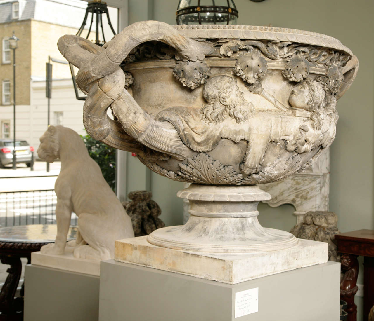 Monumental Coade Stone Copy of the Warwick Vase, Cast in 1817 In Fair Condition In London, GB