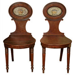 Pair of Early 19th Century Mahogany Hall Chairs