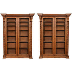 Superb Pair of George II Oak Bookcases, circa 1750