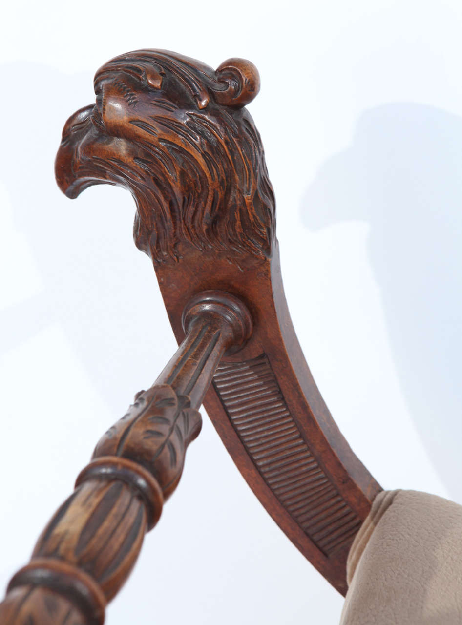 19th Century Italian Carved Walnut Stool For Sale 1
