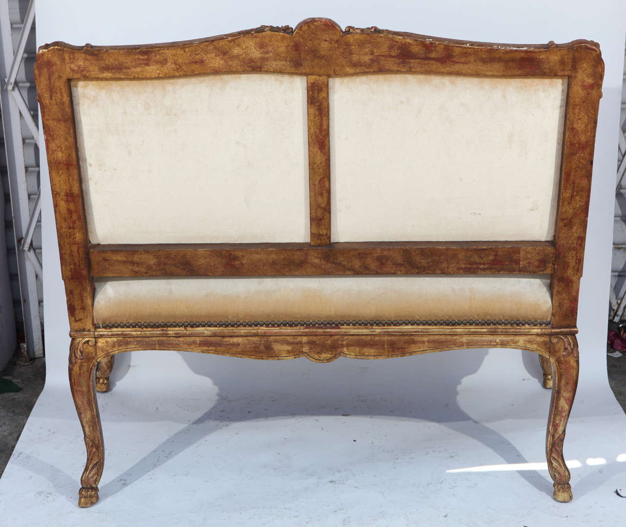 19th Century French Regency Giltwood Settee 3