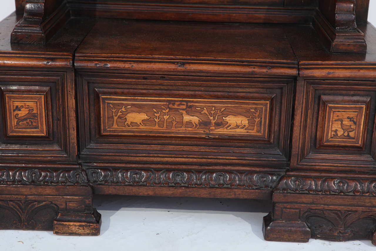18th Century Italian Inlaid Walnut Cabinet In Good Condition For Sale In Los Angeles, CA
