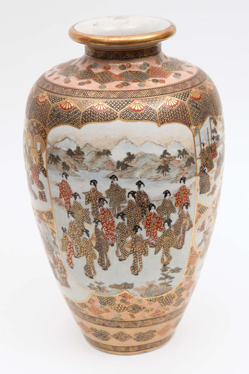 Pair of 19th Century Japanese Satsuma Porcelain Vases 2