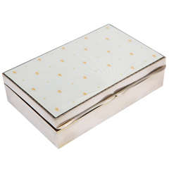 Vintage English Sterling Silver Box with Enameled Top