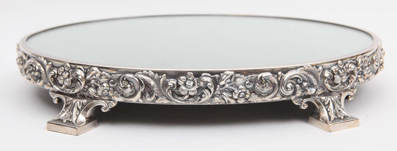 American 19th c. Reed and Barton Silvered Bronze Oval Plateau