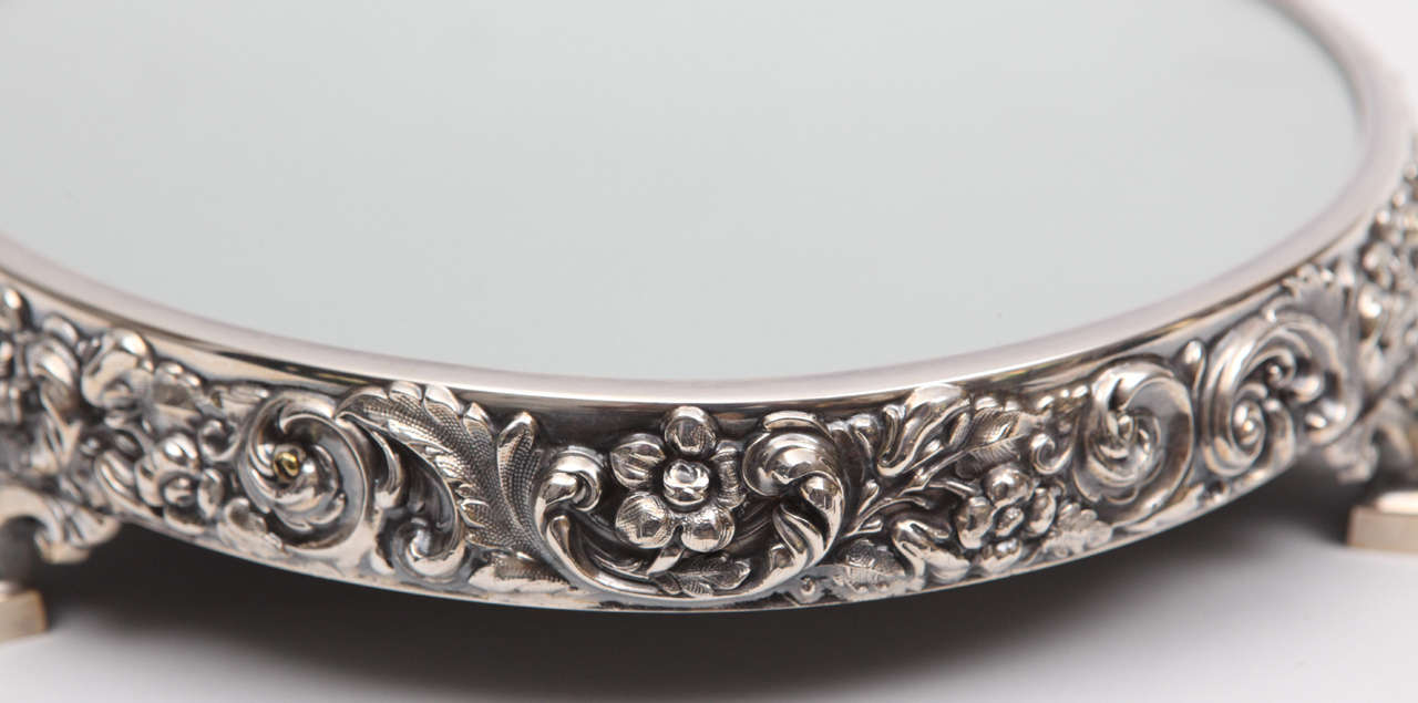 19th Century 19th c. Reed and Barton Silvered Bronze Oval Plateau