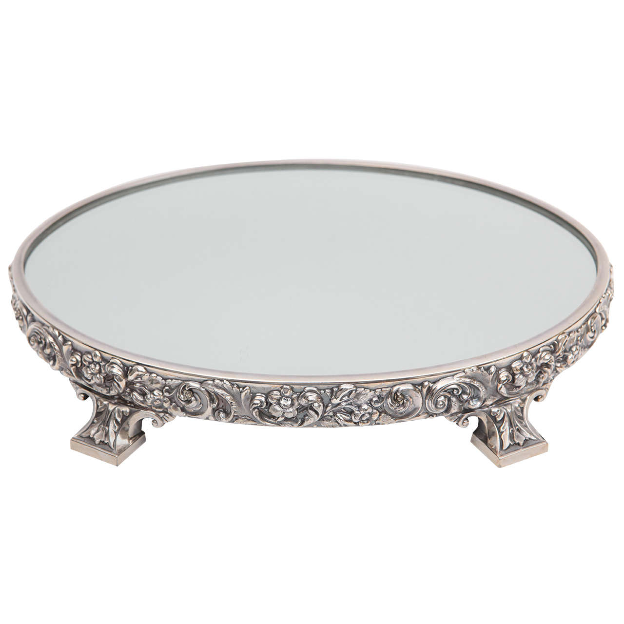 19th c. Reed and Barton Silvered Bronze Oval Plateau