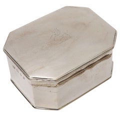 Antique 1900s English Sterling Box with Gold Wash Interior