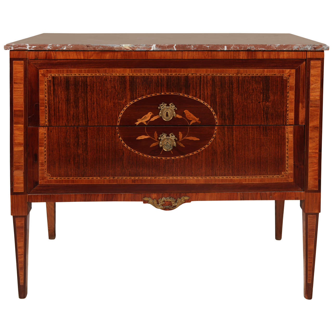 19th Century Italian Commode with Inlay For Sale