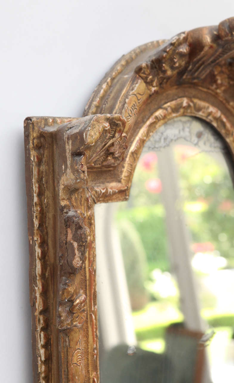 18th Century and Earlier 18th Century French Regence Giltwood Mirror For Sale