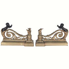 Pair of 19th Century French Bronze Chenets