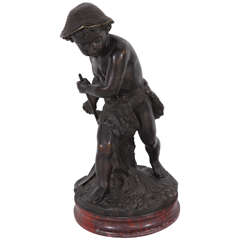 1900's French Bronze of Boy with Sickle