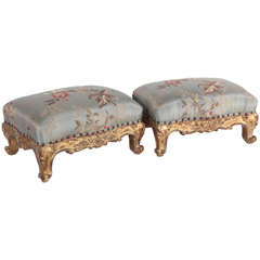 Pair of 19th c. French Giltwood Foot Stools