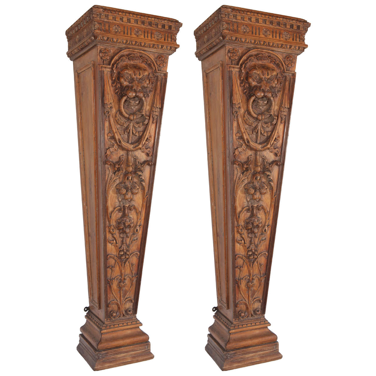 Pair of 19th Century English Pine Pedestals