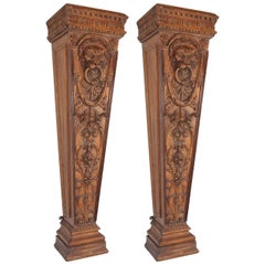 Pair of 19th Century English Pine Pedestals