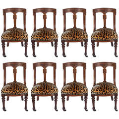 Group of Eight 19th Century English Walnut Dining Chairs