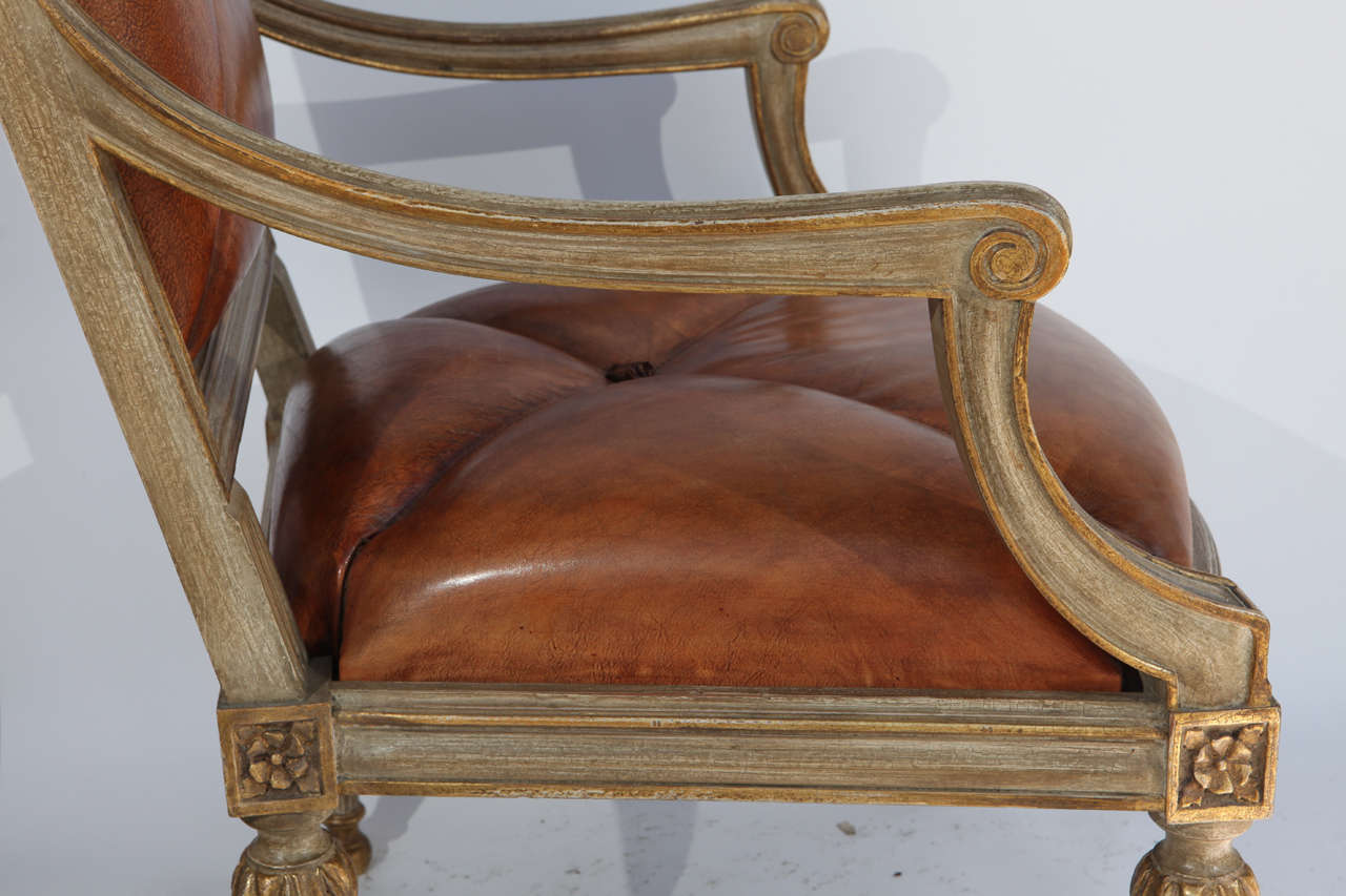 Giltwood Pair of Hendrix or Allardyce Reproduction Armchairs For Sale