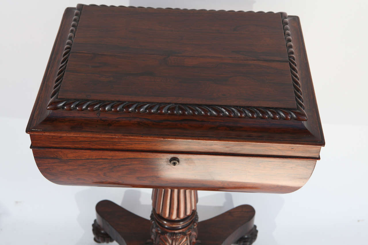 19th Century English Regency Rosewood Box Table For Sale 2